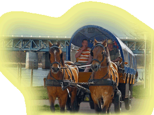 Planwagen an der Trogbrücke